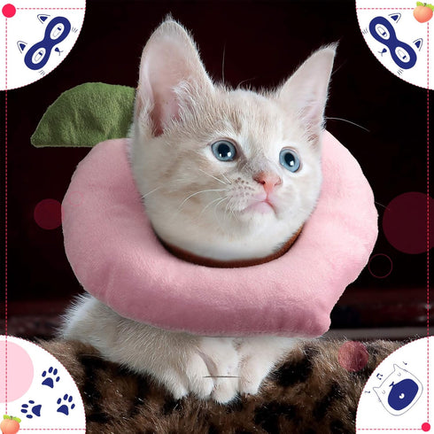 Weewooday 4 Pcs Adjustable Cat Cone Collar, Soft Recovery Collar for Kittens After Surgery, Anti Bite Lick