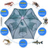 Generic 2 Pack 32ft Foldable Crawfish Trap, Heavy Duty Collapsible Minnow Crab Trap with Specialized Escape Vents