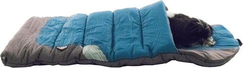 DOGHELIOS 'Trail-Barker' Multi-Surface Travel Pet Dog Bed Mat, Water-Resistant, BlackShark Technology, Blue, Dark Grey