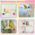 360 Finches Bird Stand Perch Toy, Bird Perch Parrot Toy Interactive Rotating Perch with Parrot Perch Paw Grinding Stick