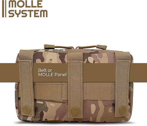 Tactical Molle Admin Pouch - Utility EDC Tool Pouch Bag for Backpack Strap, Battle Belt Accessories