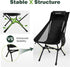 Backpacking SUNNYFEEL High Back Portable Camping Chair, Lightweight Folding Chair with Head Support, Compact Chair
