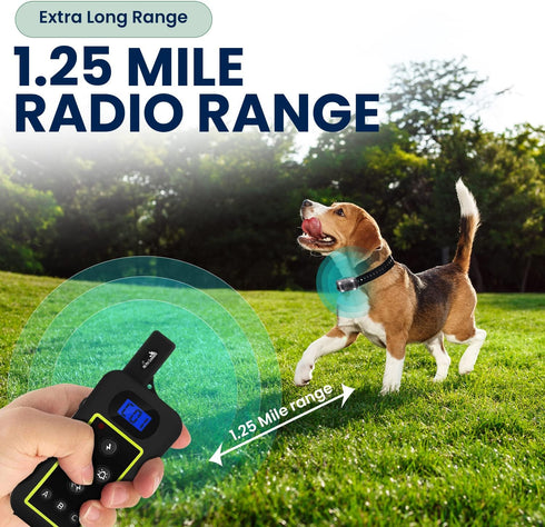 My Pet Command 1.25 Mile Dog Training Extra Remote, Waterproof Rechargeable Shock Collar, Vibrate Tone Flashing Beacon