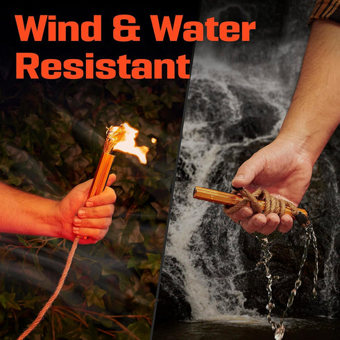 Fire Starter Survival Tool - All-in-One Flint and Steel Kit with Ferro Rod, Waterproof Tinder Wick Rope, Steel Fire