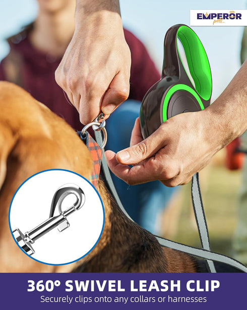 Emperor Pets 16 Feet Retractable Dog Leash for Large Dogs, Up to 110lbs, Heavy Duty Leash, GN16