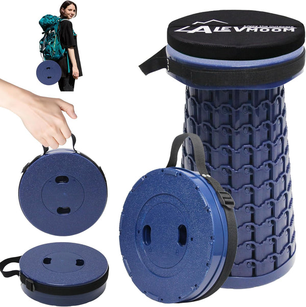 ALEVMOOM Upgraded Collapsible Stool with Thickened Cushion 18.1",600Lbs Max Weight Wider &