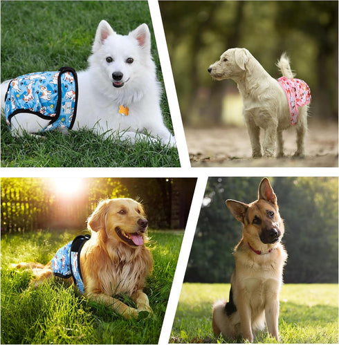 3Pack Reusable Diapers for Female Dog, Washable Diaper for Doggie,Highly Absorbent Dog Diaper,Adjustable Leakproof