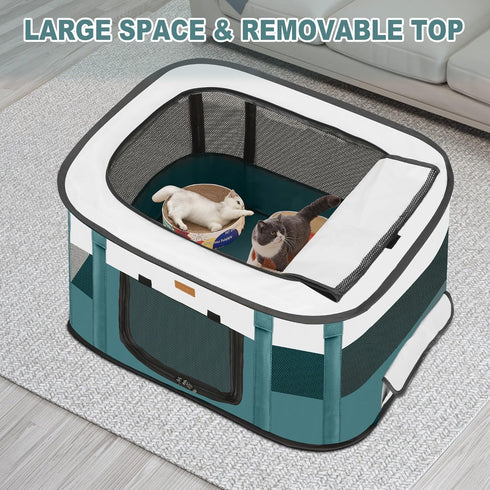 Dog Playpen - Foldable Cat Play Pens for Pubby,Kitten, Rabbit,Portable Pet Tent with Carring Bag for Indoor/Outdoor