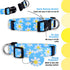 Native Pup Flower Dog Collar, Adjustable Small Medium Large, Cute Designer Puppy Accessories, Pink Floral Blue Daisy