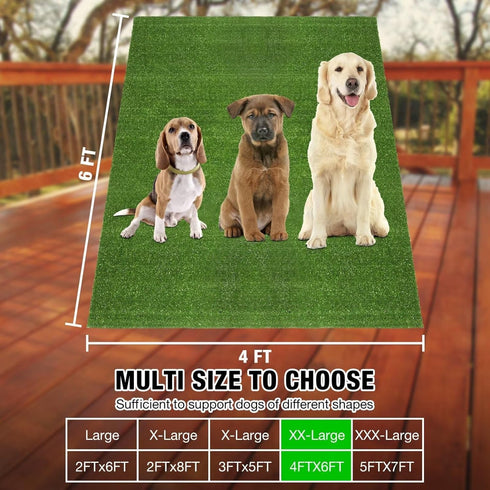 4FTX6FT GLOBREEN Artificial Grass Pad for Dogs Potty, Pets Fake Grass Pee Pads, Turf Grass Rug Patio Balcony Yard