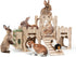 Larger Bunny Castle Sturdy Walnut Color Wooden Rabbit Hideout for Bunnies Guniea