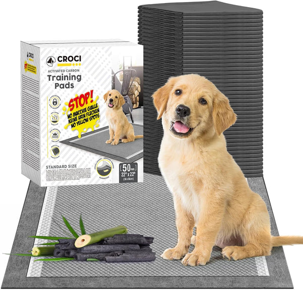 CROCI Puppy Pee Pads 22"x22" Charcoal Pee Pads, Odor-Control Charcoal Puppy Pads