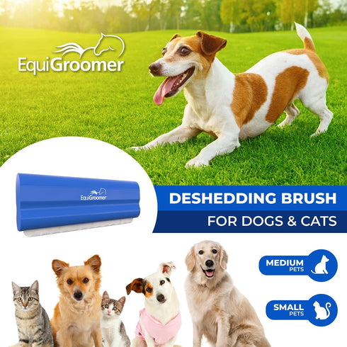 EasyGroomer Deshedding Brush for Dogs Cats | Blue | Undercoat Tool for Large and Small Pets