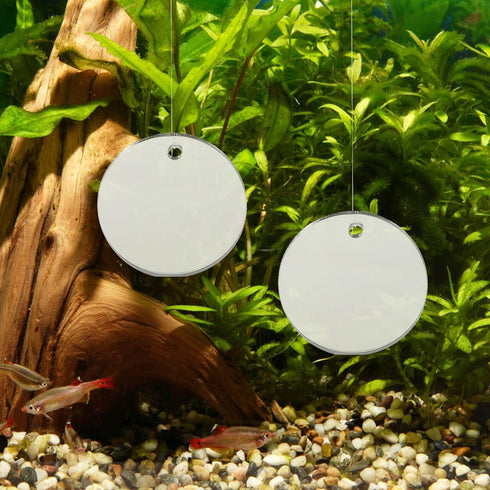 ULTECHNOVO 4Pcs Betta Fish Mirrors, Exercise Mirror for Fish Tank with Floating Ball - 5cm