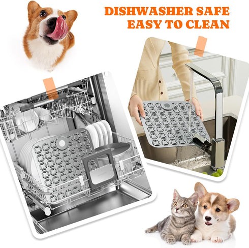 Stainless Steel Large Lick Mat: Dog Lick Mats for Large Dogs, Cat Licking Pads for Crate Boredom & Anxiety Reduce, Slow