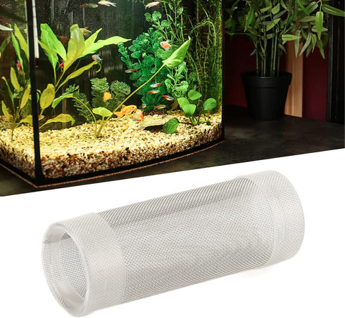 Tnfeeon Stainless Steel Mesh Inflow Filter Guard for Aquarium, Intake Cover for Fish and Shrimp, Mesh Net Strainer (L)