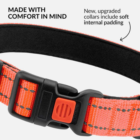 CollarDirect Reflective Dog Collar with Quick Release Buckle for Small, Medium, Large Dogs or Puppies - Nylon Suitable