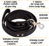 ADITYNA Heavy Duty Leather Dog Leash, 6 ft x 1", Strong and Soft Training Leash for Large Dogs, Black