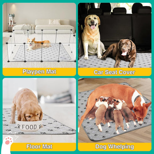 ,36"X41", 2 Packs FUWERY Washable Pee Pads for Dogs Thick Heavy Absorbency Reusable, Prevent Leakage, Non-Slip Pee Pads