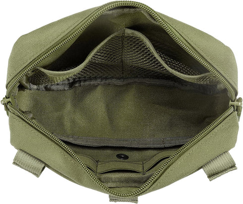 FRTKK Tactical Molle Admin Pouch Utility Laser Cut EDC Tool Bag, Includes US Flag Patch and Keychain