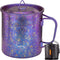 TiTo Titanium Cup with Lid, Ultralight Portable 450ml Foldable Handle Camping Tea Coffee Water Mug for Outdoor Use