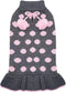 KYEESE Turtleneck Dog Sweater Dress for Small Dogs, Polka Dot Knit Pullover with Leash Hole, Warm Pet Sweater