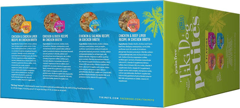 Tiki Dog Petites Grain Free, Variety Pack, Nutrient Dense Meat, Wet Dog Food for Small Breed Dogs and All Life Stages, 3 oz. Cans, Pack of 10