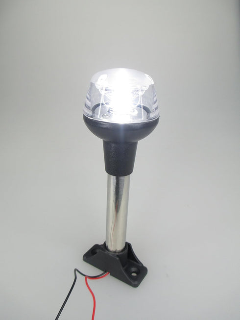 Pactrade Marine Boat LED All Round Anchor Navigation Light - SS Pole 8-30v, Height 7-1/2''