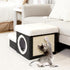 B FSOBEIIALEO Cat House Pet Stairs for Beds Sofa, Foldable 2-Tier Steps with Storage Toy Box, Small Cat House, Grey