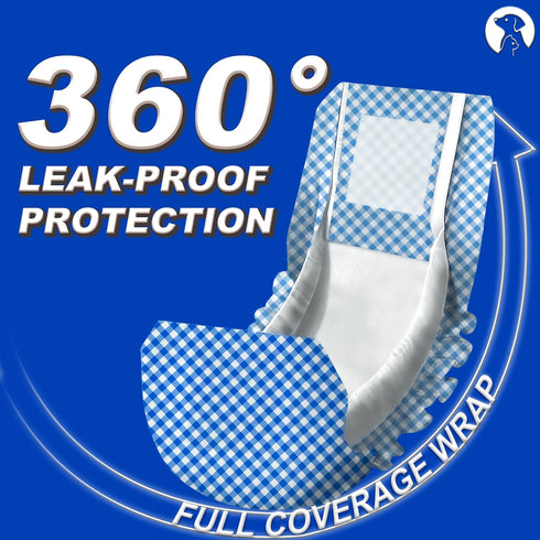 50CT,L,Ultra BrandonSuper Dog Diapers Male Absorbent Disposable Puppy Dog Wraps,Leak-Proof Belly Band for Male Adult