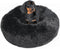 Washable Calming Dog Bed for Medium Dogs, 28 Inch Black Fluffy Anti-Anxiety Faux Fur Round Pet Bed