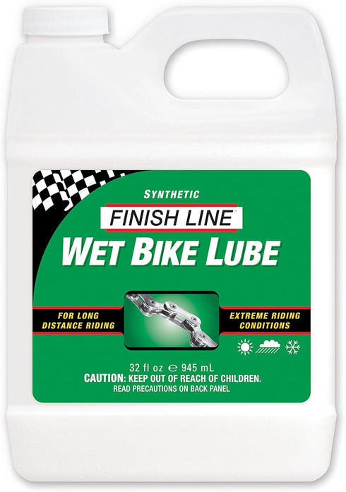 Finish Line Wet Bicycle Chain Lube Long-Lasting Wet Style Lubricant for Road,