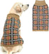 PUPTECK Dog Sweaters for Large Medium Small Dogs, Fall Classic Plaid Style Holiday Winter Coat for Boys and Girls