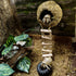 Hermit Crab Moss Coconut Shell Hideout with Climb Ladder,Leopard Gecko Hide Hut with Moss and Sea Shells,Hermit Crab
