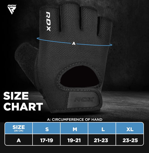 RDX Weight Lifting Gloves Gym Fitness Workout, Anti Slip Palm Protection Half Finger Exercise Glove for Powerlifting