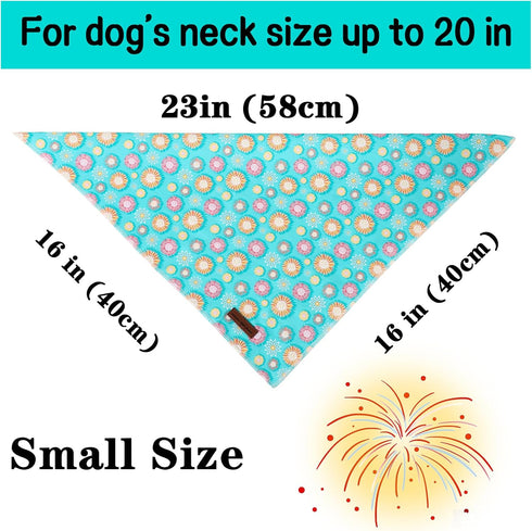 Summer Summer Dog Bandana, Unique Style Paws Blue Sunflower Dog Bandanas, Flower Puppy Scarves Square Dog Bib Kerchief
