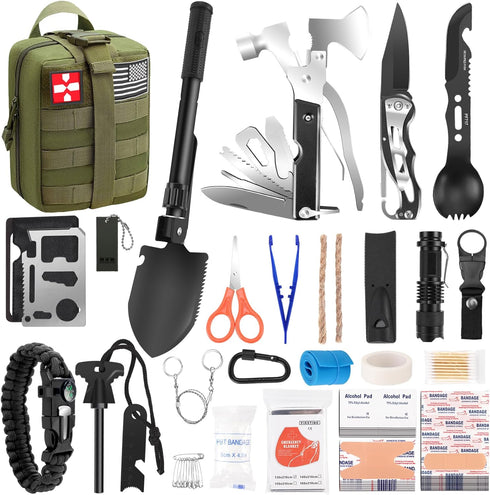Kleclcw Gifts for Men Christmas Dad, Survival Kit, 150 PCS Survival Gear and