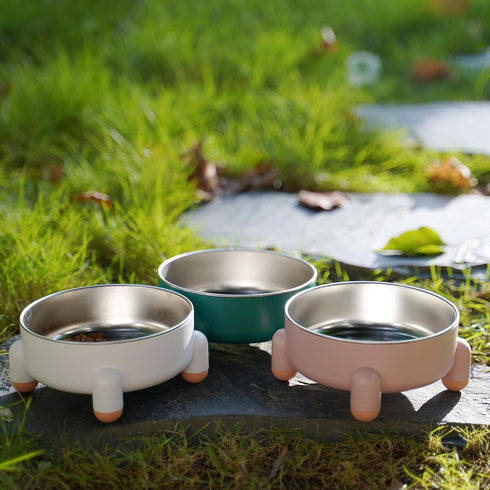 Non-Slip Stainless Steel Pet Bowls for Dogs & Cats | Easy to Clean, No Spill | Durable & Removable | Nordic Colors |