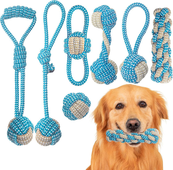 7 Pack Puppy Rope Toys, Dog Tug Rope for Small Dogs, Teething Rope for Chewing and Cleaning Teeth