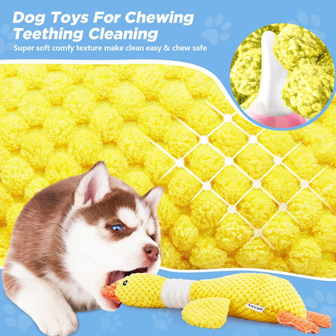 Vitscan Durable Dog Toys for Aggressive Chewers, Indestructible Squeaky Toys for Large Dogs, Interactive Puppy Toys