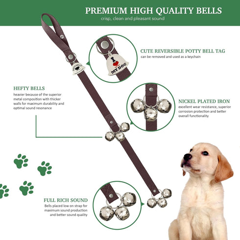 Caldwell's Pet Supply Co. Dog Potty Bells, Dog Door Bell, Bells to Go Outside, Potty Training Bell, Dogs Doorbell, Dogs