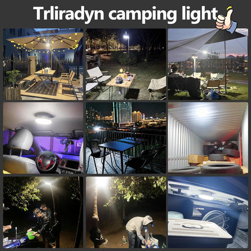 10000mAh 30W 4000LM 4 IPX5 Rechargeable Hanging Tent Lighting, Portable LED Camping Lantern with Magnet, Lighting