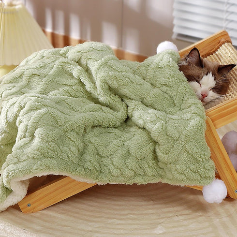 Premium Soft Dog Blanket, Washable Puppy Essentials, Calming Throw for Medium Small Dogs, Pink-M