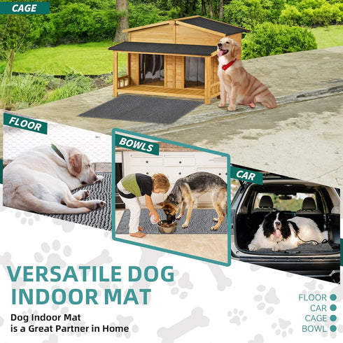 Mud Mats for Dogs, Large Soft Microfiber Absorbent Dog Mat with Non-Slip Backing for Muddy Paws (16"X24", Grey)