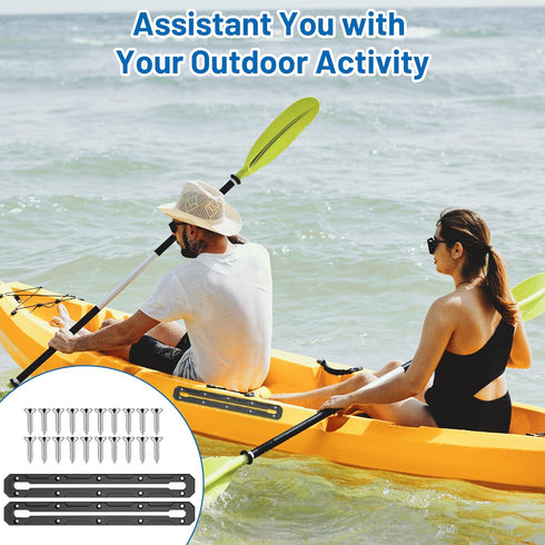 Kayak Track - 13.3 Inch Low Profile Gear Track Mount Accessories for Fishing Rod Holder, 2 Pack