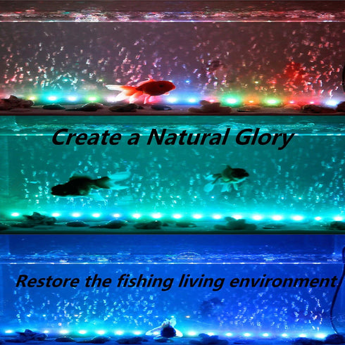 15 inches LED Aquarium Light, 2.5W Submersible Underwater Light with 21 LED Beads, 12 Colors, 19 Modes, IP68 Waterproof
