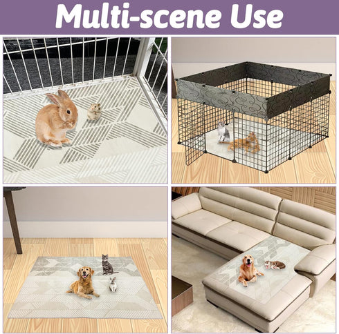 63 inch VCEPJH Extra Large Rabbit Cage Liner Reusable Washable Bunny Floor Mat Soft Animal Bedding Cage Flooring Pads