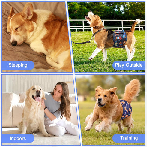 5 Pack Dog Diapers Male, High Absorbing Dog Wraps, Belly Bands for Male Dogs with Incontinence or Frequent Urination