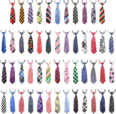 Segarty Adjustable 50 PCS Dog Ties, Neckties and Bows for Medium Large Dog Festival Formal Grooming Accessories