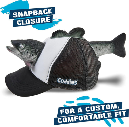 Coddies Bass Fish Hat - Hilarious Novelty Bass Fishing Hat, Perfect Gag Fishing Gift for Anglers, Dads & Fish